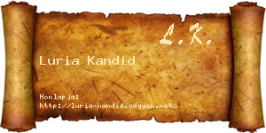 Luria Kandid névjegykártya